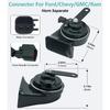Car Horn Kit For Ford Chevrolet Tesla Jeep Ram GMC,12V Loud Waterproof Auto Horn, High Low Dual Tone 126Decibel, Replacement For Ford (1 Connector)