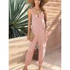 American Shiying Solid V-neck Sling Jumpsuit Women 2025 Summer New High Waist Straight Jumpsuit Women