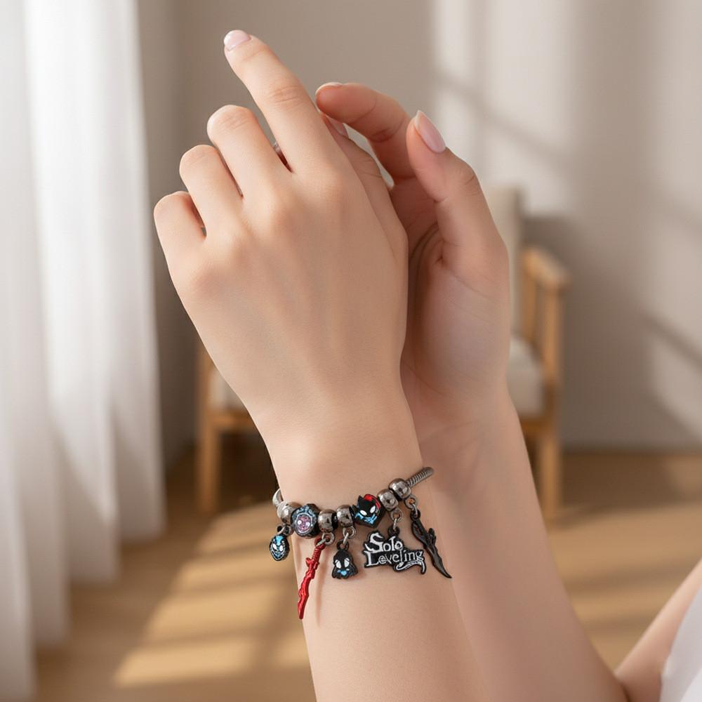 Solo Leveling Cartoon Character Alloy Bracelet With Electroplated Finish For Gift And Anniversary