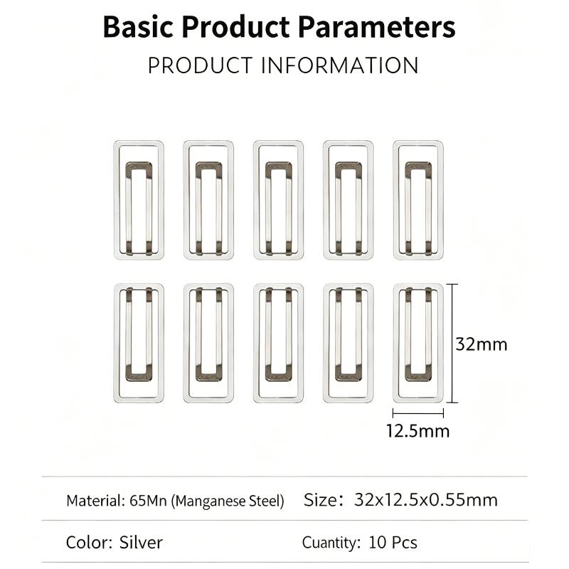 10Pcs Square Thickened Binder Clips - Metal Paper Clips - Office Supplies For Documents, Notes & Bookmarking