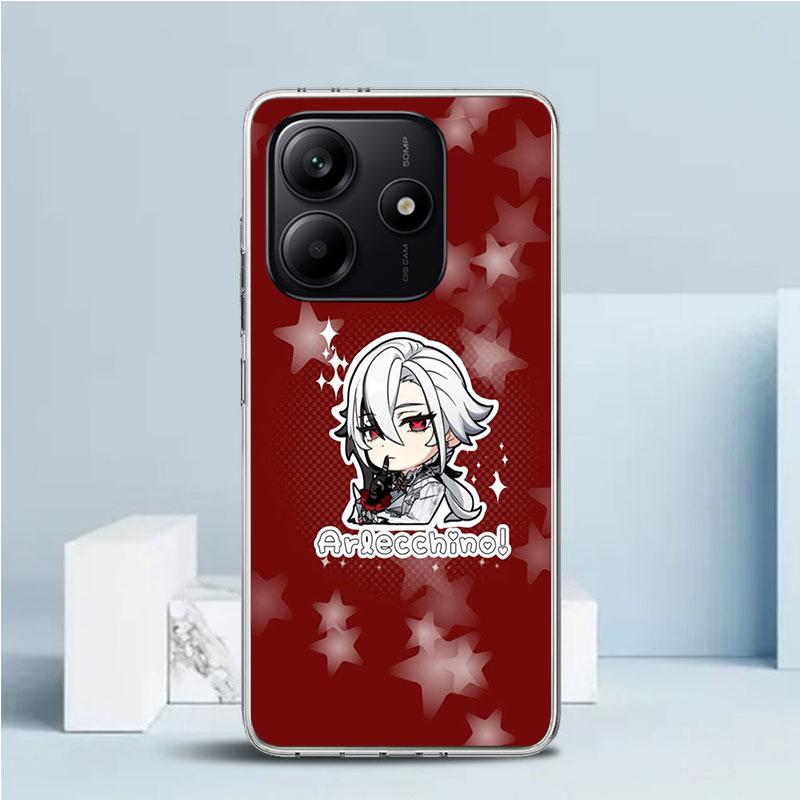 Arlecchino Genshin Impact Soft Cover for Xiaomi Redmi Note 15 14 13 12 Pro Plus Phone Case 14S 11S 11T 11E 10S 10 4G Pattern She