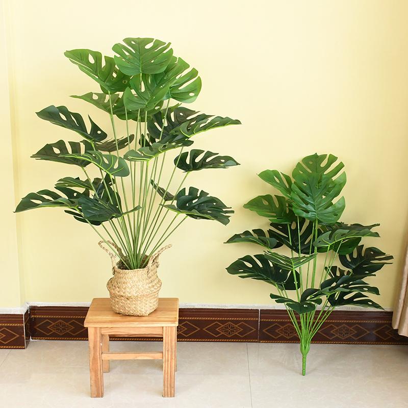 18/24 Fork Artificial Turtle Back Leaves High Grade Simulation of Fake Flowers Creative Simulation Plant Wall Potted without Flower Pot