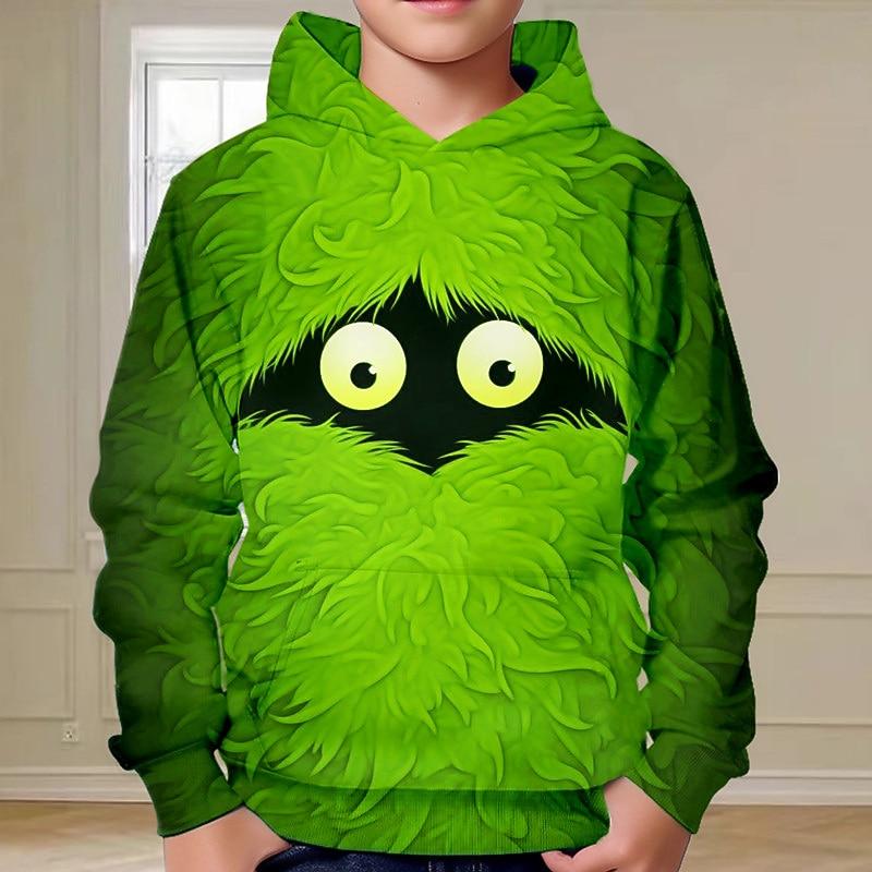 Christmas Boys Elf Hoodie Pullover Long Sleeve Fall Winter Fashion Streetwear Cool Kids Hooded Outdoor Casual Daily