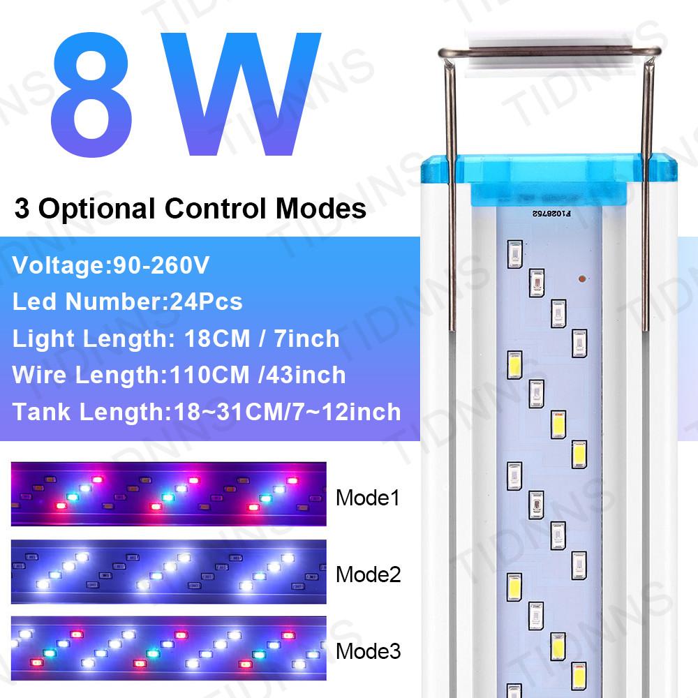 

18-58CM Extensible Waterproof Fish Tank 90-260V Color Lights RGB Aquatic Plant Light Super Slim LED Aquarium Lighting