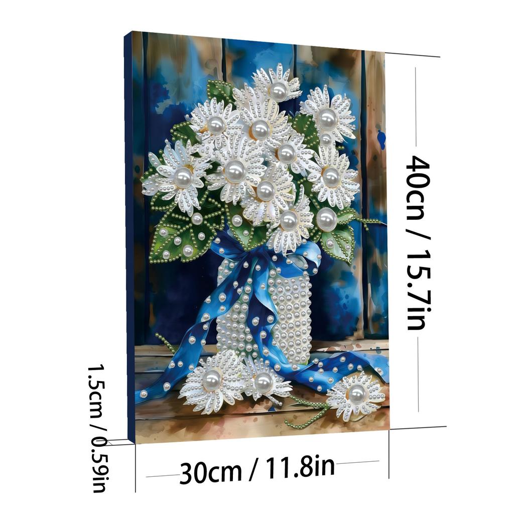 DIY Pearl Gem Paintings Picture Arts Craft for Adults/Beginners Gift Home Decor 30x40cm With Frame