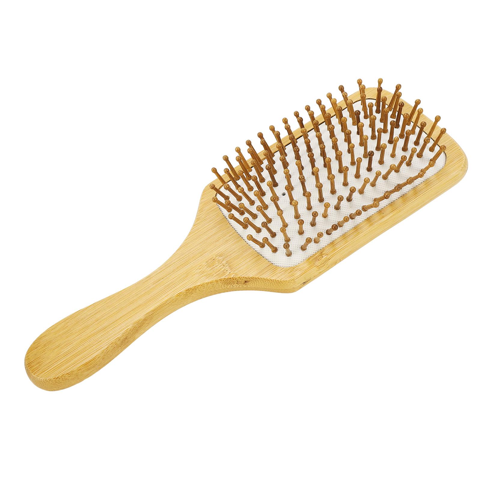 

Bamboo Hair Brush Massaging Scalp Anti Static Detangling Hairbrush for Home Salon