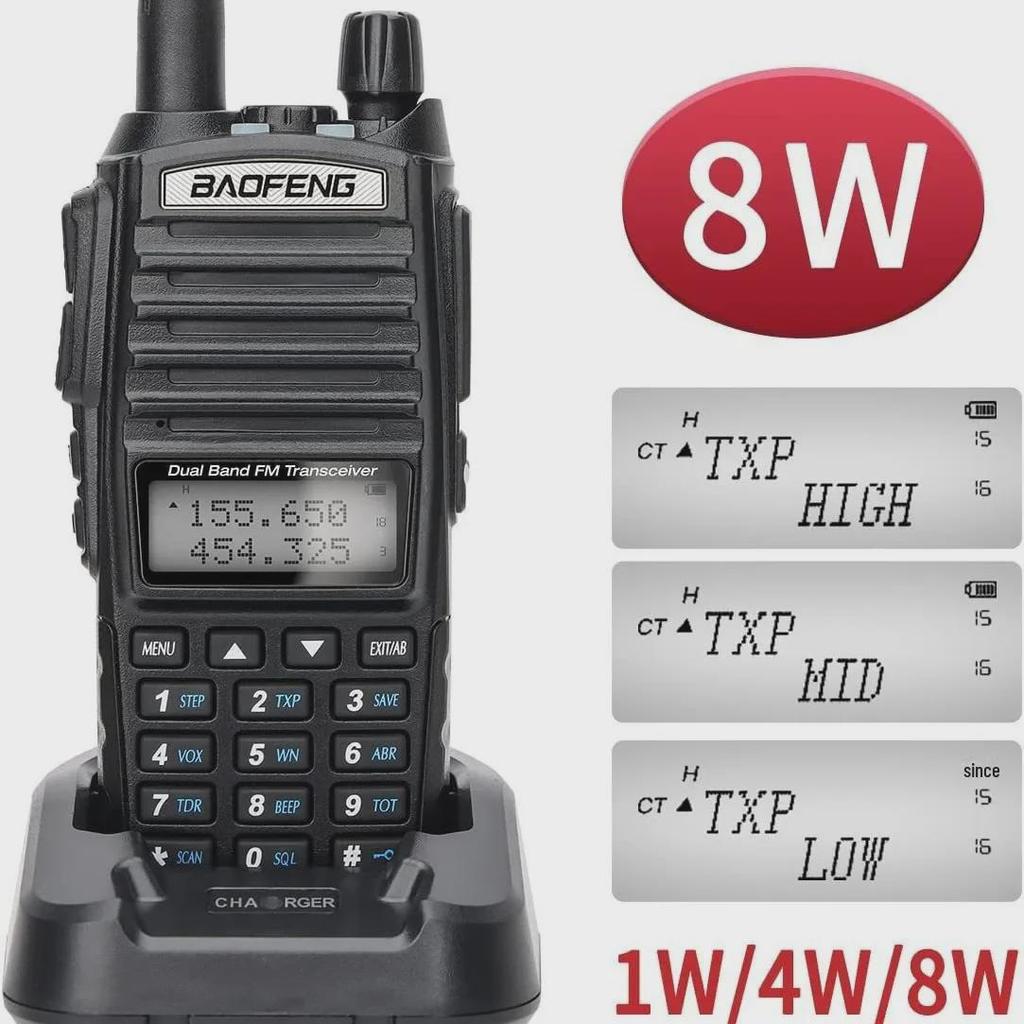 BaoFeng UV82 Dual-Band 8W High-Power Outdoor Dual-Display Walkie-Talkie