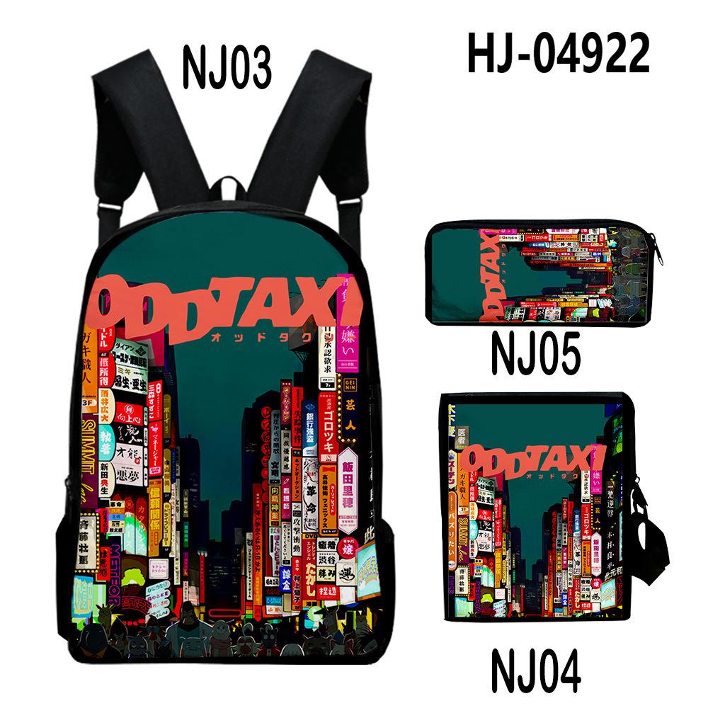 Sac à dos d'école pour écolier Sac à dos pour ordinateur portable Sac de jour Sac à dos incliné Trousse à crayons Nouveauté de luxe Cool Bizarre Taxi Impression 3D 3 pièces/Ensemble