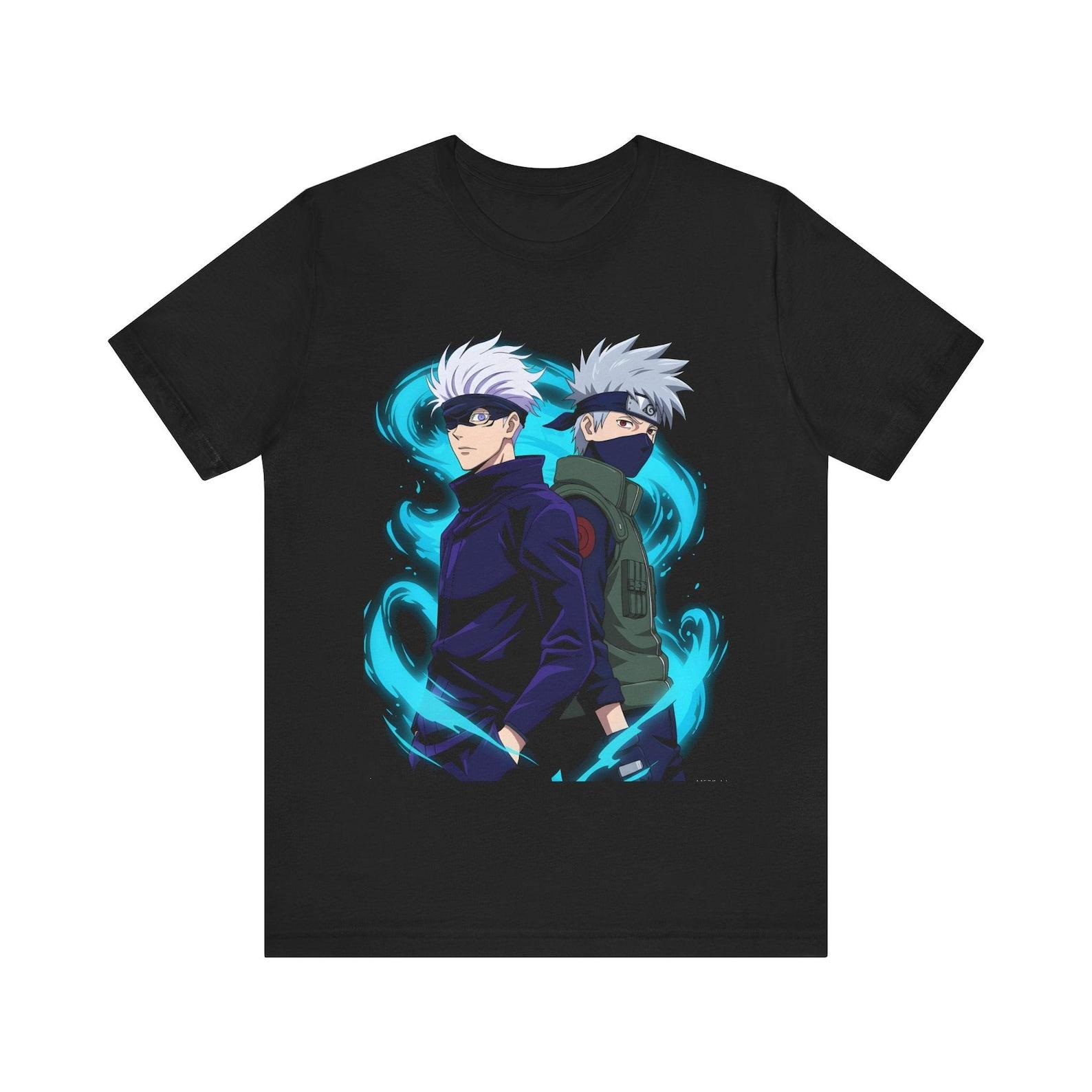 Satoru Gojo x Kakashi Anime Crossover Graphic Tee L