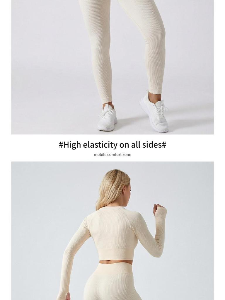 Pantaloni da Yoga Senza Cuciture Autunno-Inverno a Vita Alta Sollevamento Glutei con Tessuto Traspirante che Assorbe il Sudore
