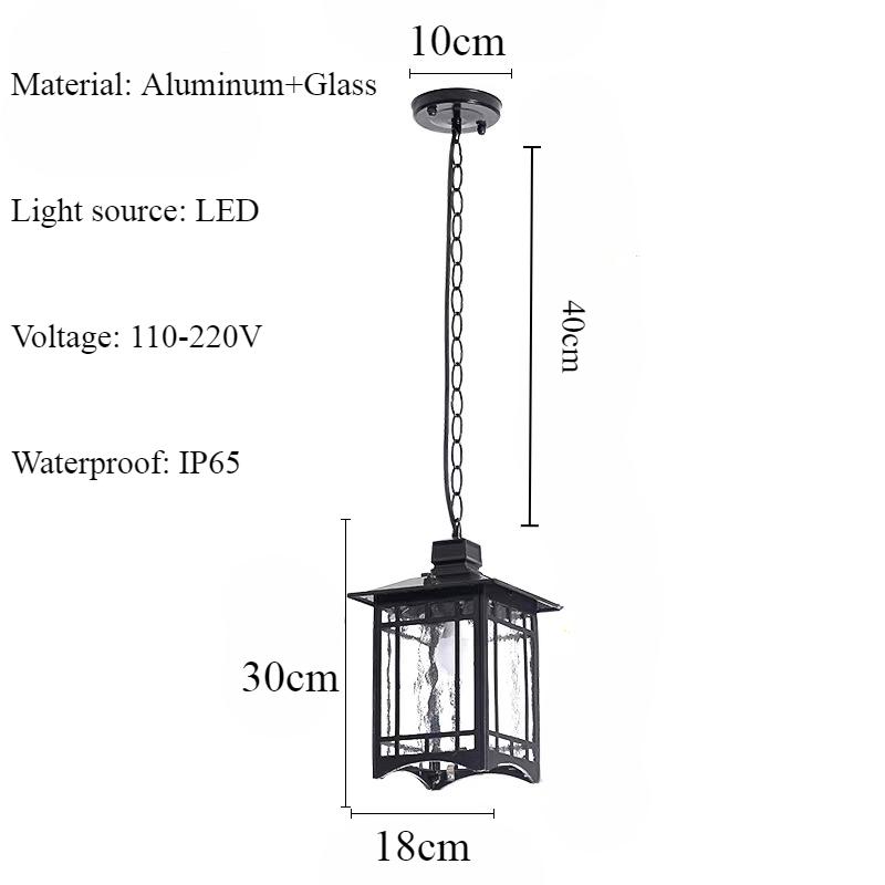 Amerikansk Retro Utendørs Vanntett Pendellampe Nordisk Hage Gårdsplass Lysekrone lamper estetisk romdekor LED-lys