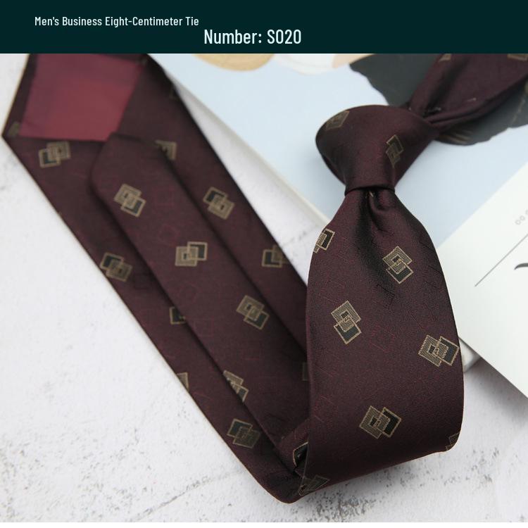 Retro Polka Dot and Stripe Men's Tie - 8cm Business Casual Korean Style Fashion Accessory