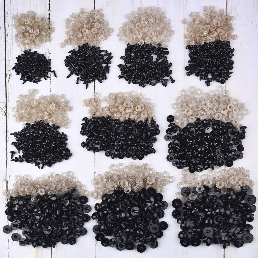 100pcs Black Safety Eyes Plastic Eyeball For Toys Amigurumi Diy Kit Crafts TeddyBear Toy Eye Doll Decoration Accessories 5-20mm