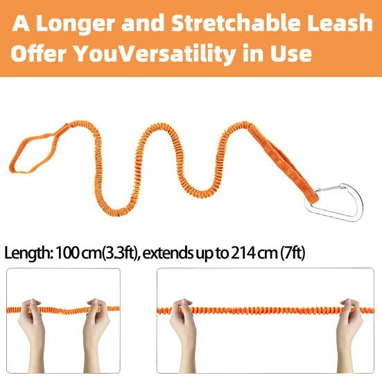 1/2/4Pcs Kayak Paddle Leash Elastic Bungee Strap Lanyard Rope Lightweight Kayak Rod Leash for Boating Fishing Rafting Canoeing