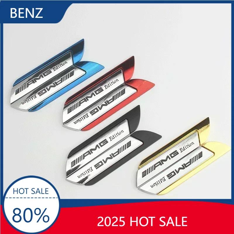 Hot 2025 For AMG W124 2025 For Benz AMG 2pcs Car Sticker Car Leaf Board Decorative Stickers for AMG Mercedes Benz A C E R M clas