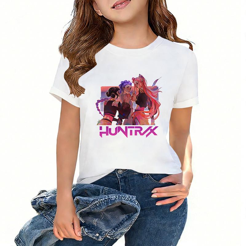 

Детская футболка для девочек Kpop Hunters Зои Мира Руми с принтом, модная, милая 110cm белый
