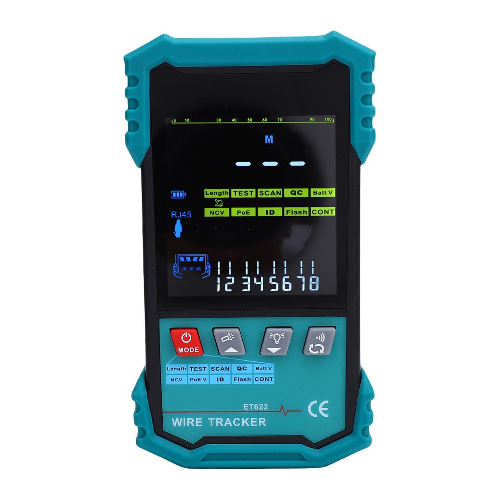 Network Cable Tester with POE Voltage Detection, Wire Tracker, RJ45 Length Measurement (400m) Cable Continuity Test or Ethernet