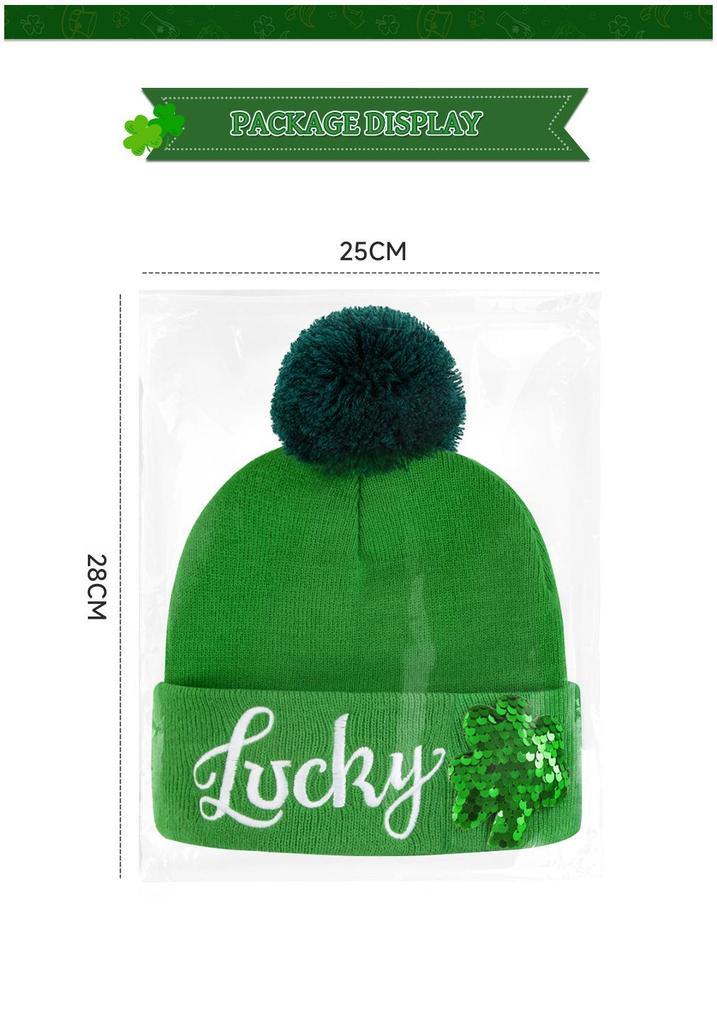 New Irish Embroidered Green Wool Hat for St. Patrick's Day Party Costume