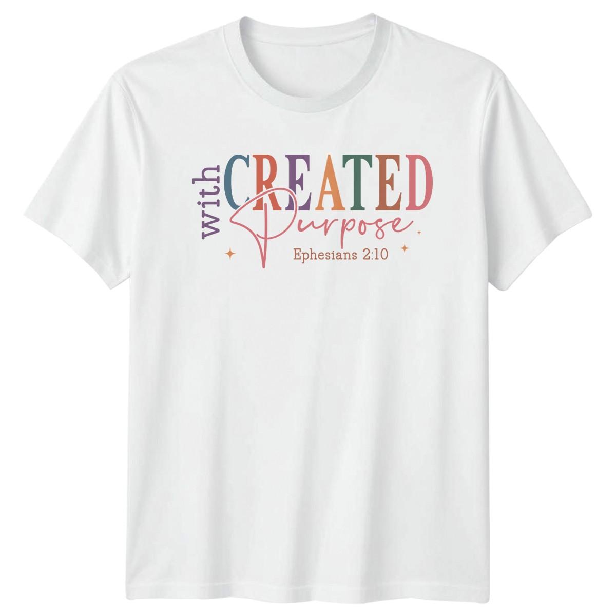 With Created Purpose Ephesians 2 T-Shirt Christian Faith Religion XXL