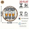 Rustic Round Metal Sign with Drinking Motif and Glasses Design  Perfect for Bar Wall Decor Home Bars or Entertainment Areas