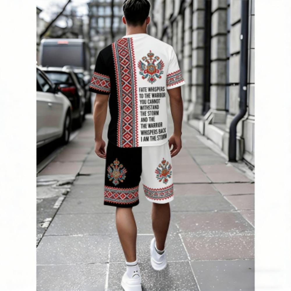 

Fashionable Flower Nesting Doll Print Kids T-shirt and Shorts 2 Piece Set Summer Casual Outdoor Boy s and Girl s Outfit Set 100