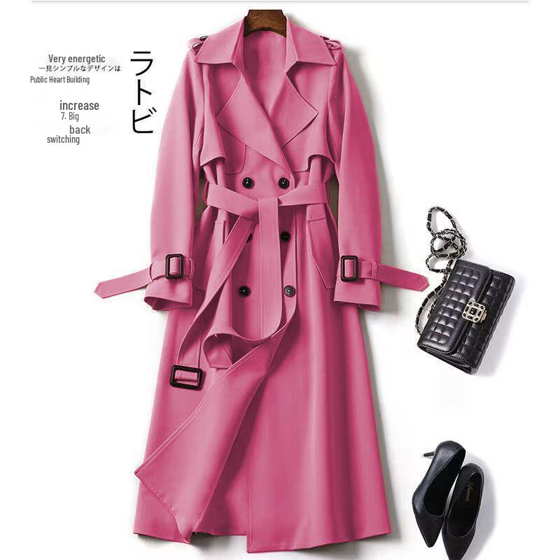 Women's Petite Double-Breasted Trench Coat: 2025 Spring Korean & British Style Commuter Jacket