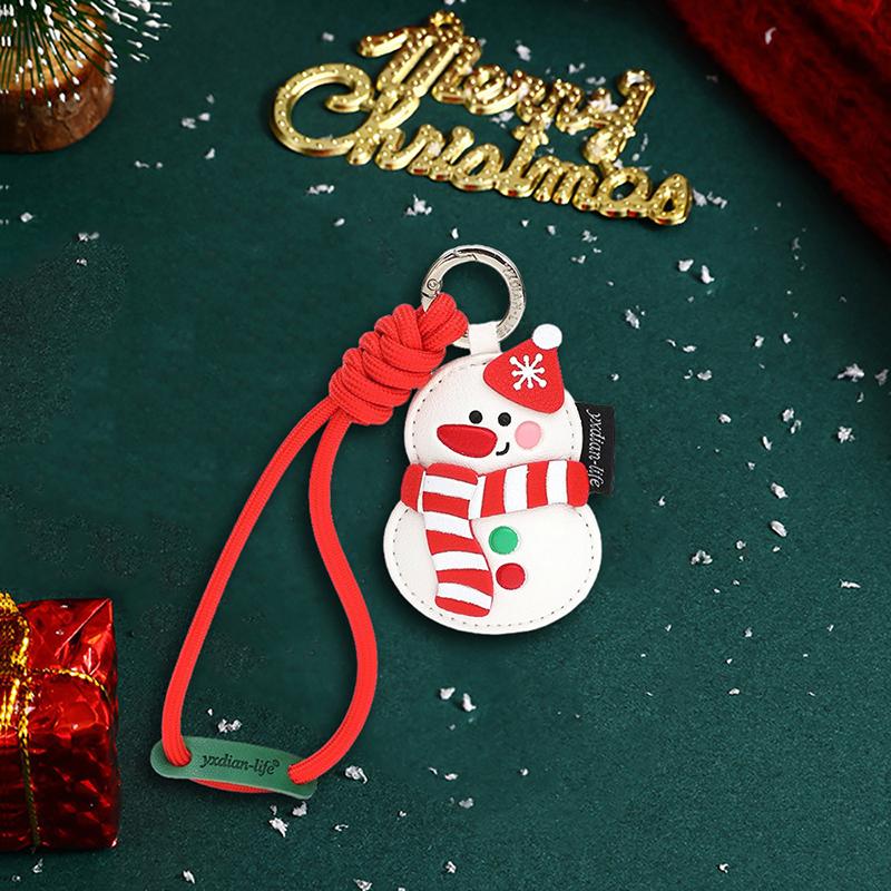 Cute Christmas Themed Pu Keychains Cartoon Designs Sturdy Lanyard Perfect For Holiday Gifting Bag Decor Daily Use