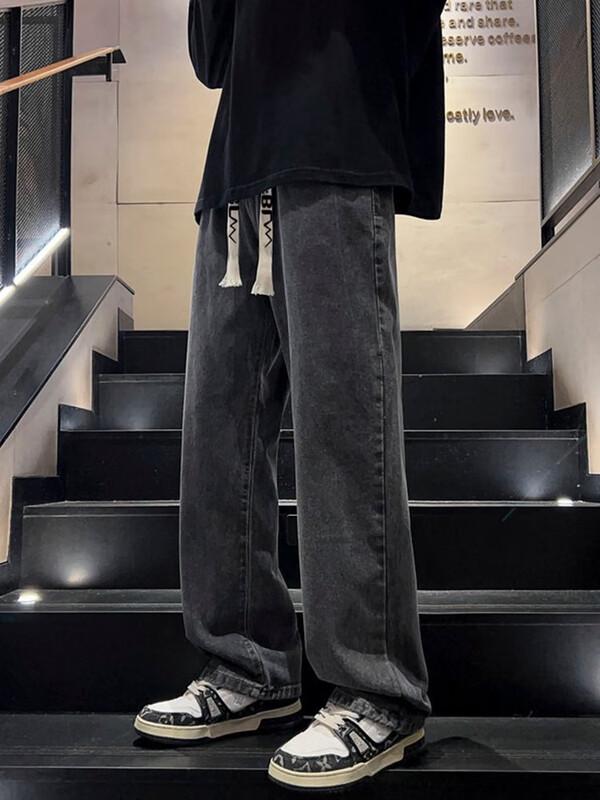 Dingfengbaoluo Retro Loose Fit Straight Leg Pants