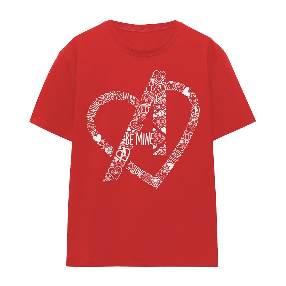 Avengers Unisex Adult Be Mine Heart T-Shirt