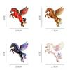 1/4Pcs Fashion Flying Horse Brooches For Women Men Cute Animal Pony Badge Pins Clothing Bag Accessories New Year Gift