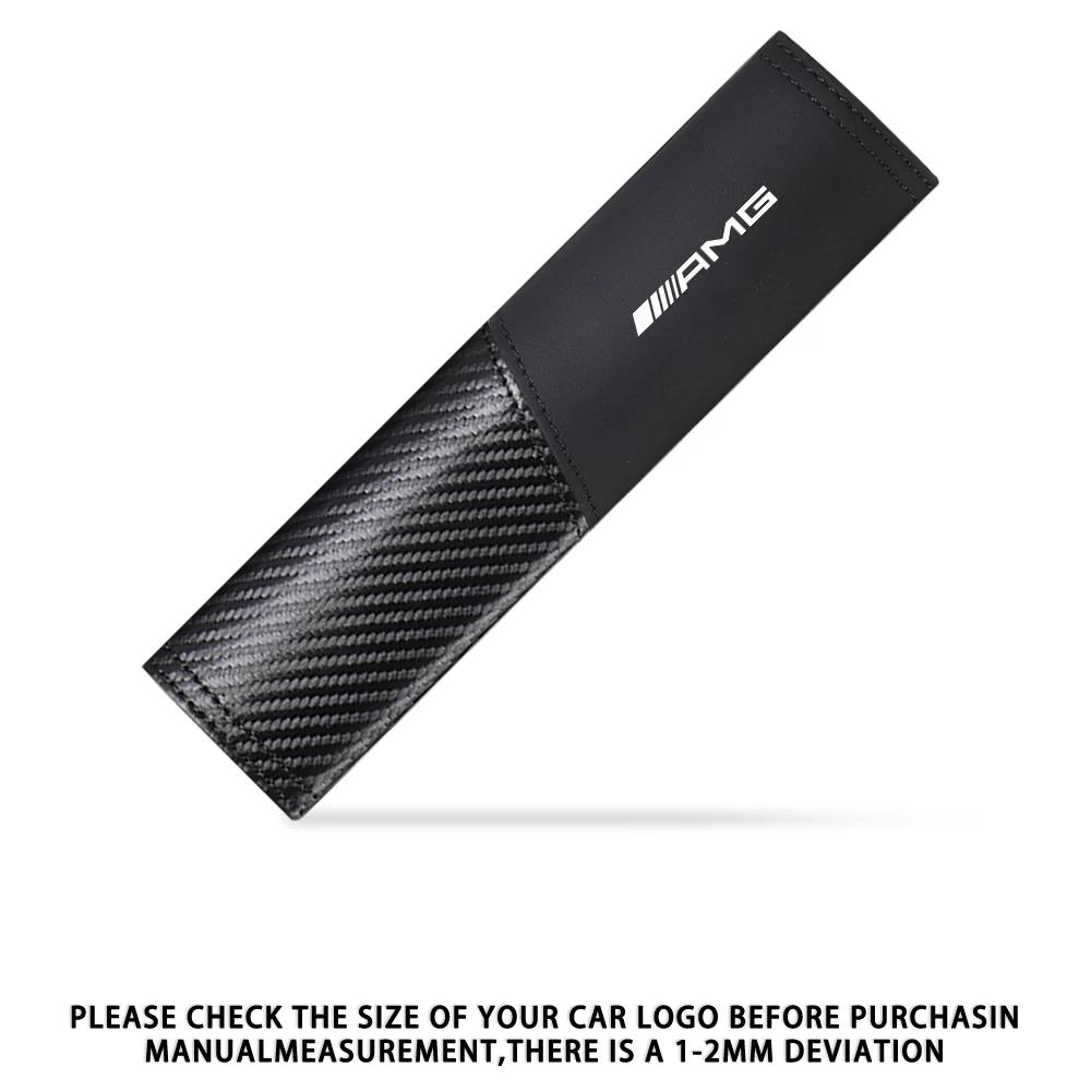FJR5 Hot 2025 2pcs Carbon Fiber Texture Car Safety Belt Shoulder Pad Seat Belt Cover Shoulder Protector For Mercedes Benz AMG W202 Ac