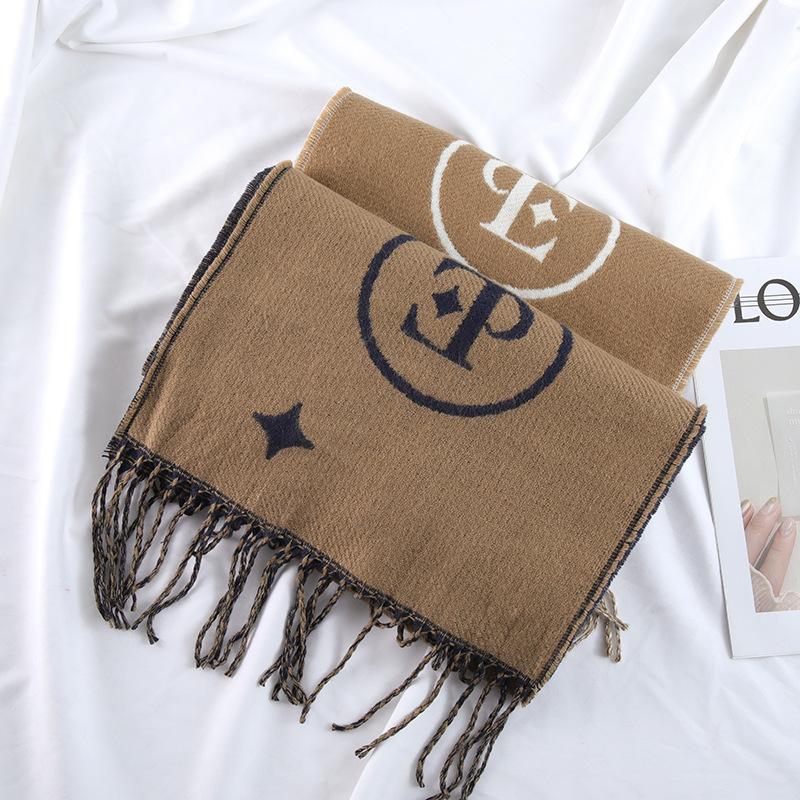 European and American Mohair Knitted Striped Scarf Women's Warm and Thickened Imitation Cashmere Color Matching Scarf Shawl