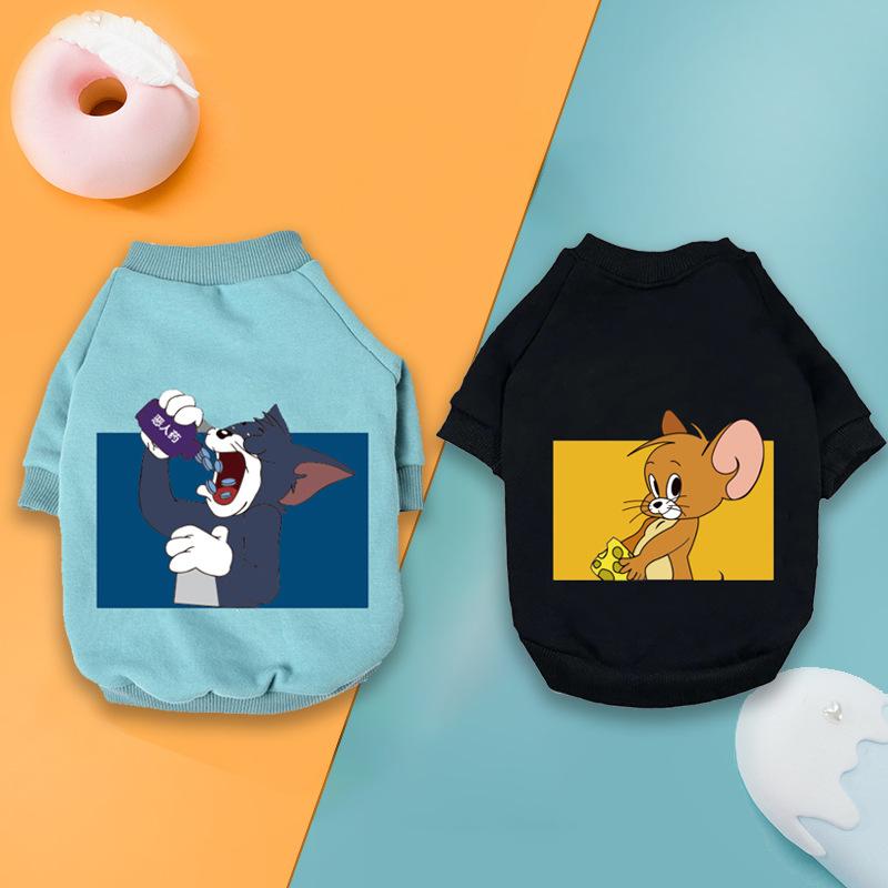 Pet clothes, hoodies, sweatshirts, cartoon patterns, cute small and medium-sized dogs