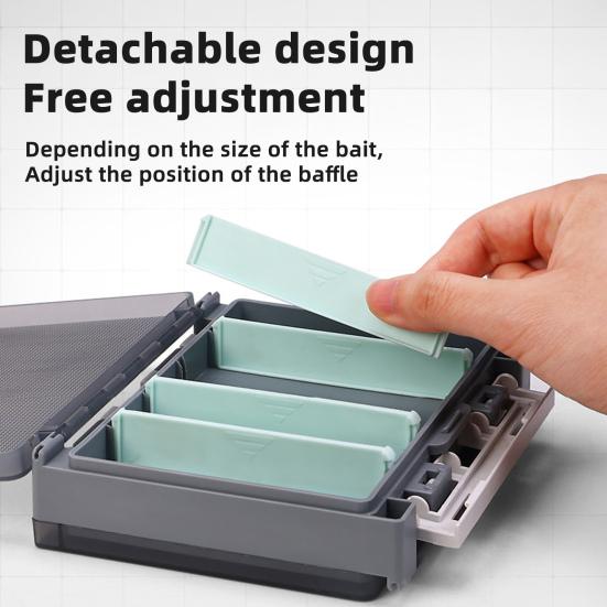 Double-sided Fishing Lure Storage Box Detachable Compact Design Portable Shrimp Bait Box Fishing Gear Organizer