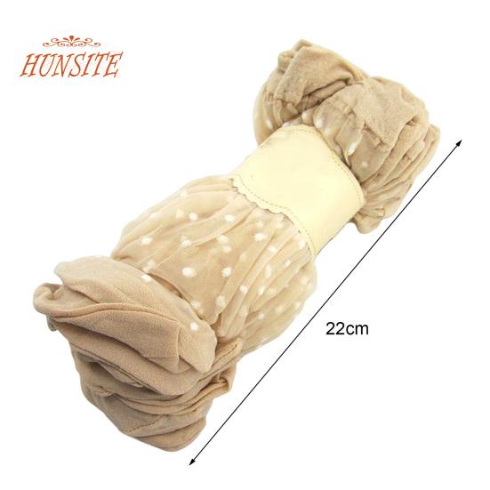 10 Pairs Women Summer Socks Dot Print See-through Mesh Ultra Thin Elastic Sweat Absorption Anti-slip Contrast Color Lady Mid Tube Socks Footwear