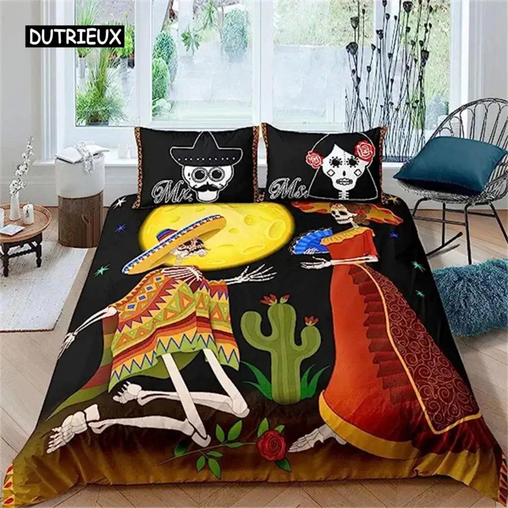 

Comforter Skull Roses Couple Gift Love Never Dies Soft Microfiber Bed Set Fashion Bedroom Decor Bedroom Decor Valentine S Day Comforter (quilt)-EU Single(135*200cm)3pcs