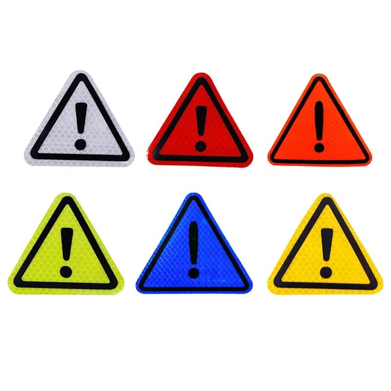 1PC Triangle Exclamation Mark Reflective Warning Sign Car Sticker Night Driving Safety Reflective Sticker for Car Anti-Collision