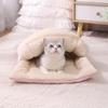 Soft and Comfortable Cat Bed Warm Pet Room with Detachable Mat and Foldable Design for Easy Storage of Cat Sleeping Bags Dog Bed