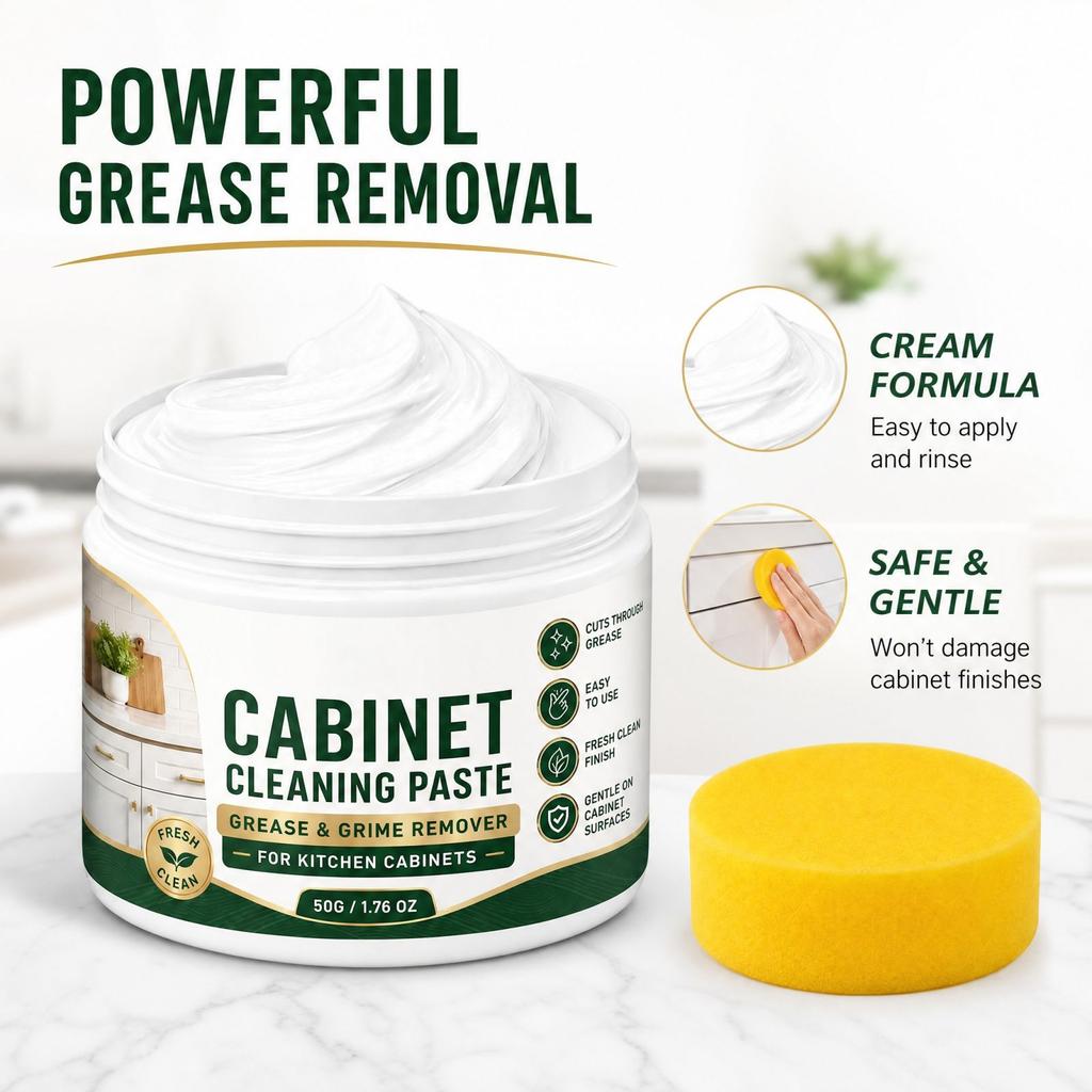 Kitchen Cabinet Cleaning Paste for Grease & Stain Removal