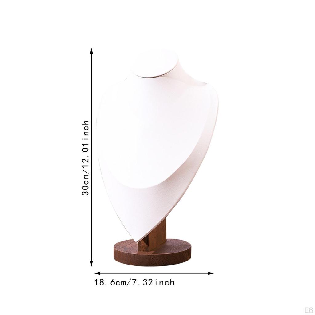 Necklace Display Bust Jewelry Holder Home Decor Wooden Base Elegant for Women Pendant Chain Stand