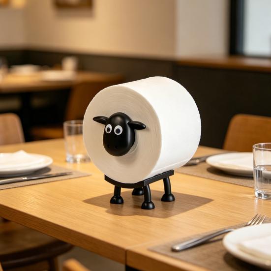 Yousheng Toilet Paper Holder with Sheep Model No-Rust Roll Paper Dispenser Easy Replace Waterproof Organizer for Home Kitchen