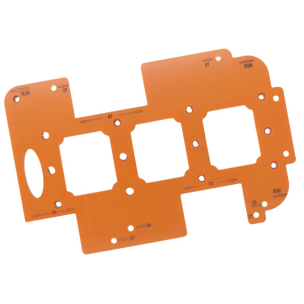 3 In 1 Slotting Template 70x60mm Socket Opening R20 R25 R30 Radius Trimming Hole Drilling Template