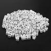 300Pcs White Acrylic Single Letter Cube Beads A Z DIY Bracelet Necklace Accessories