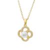 Elegant Pearl Four-Leaf Clover Necklace - Women's Luxury Clavicle Chain