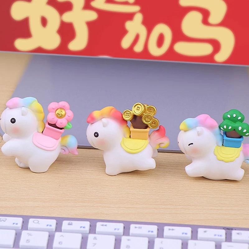 Lucky Money Horse Car Dashboard Ornament Cute Rocking Pony Figurine