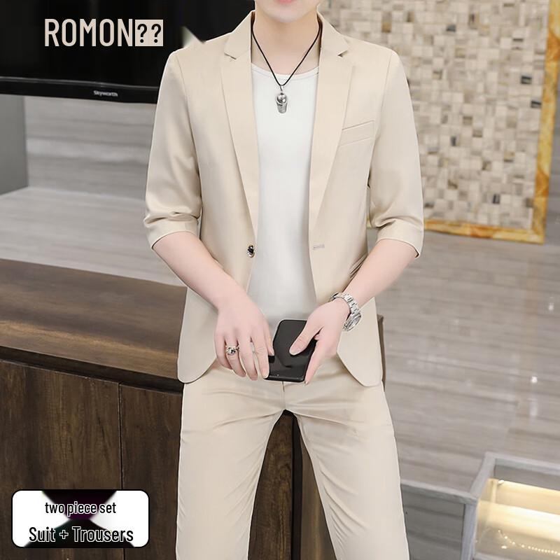 Romon Men s Thin Luxury Suit Set M