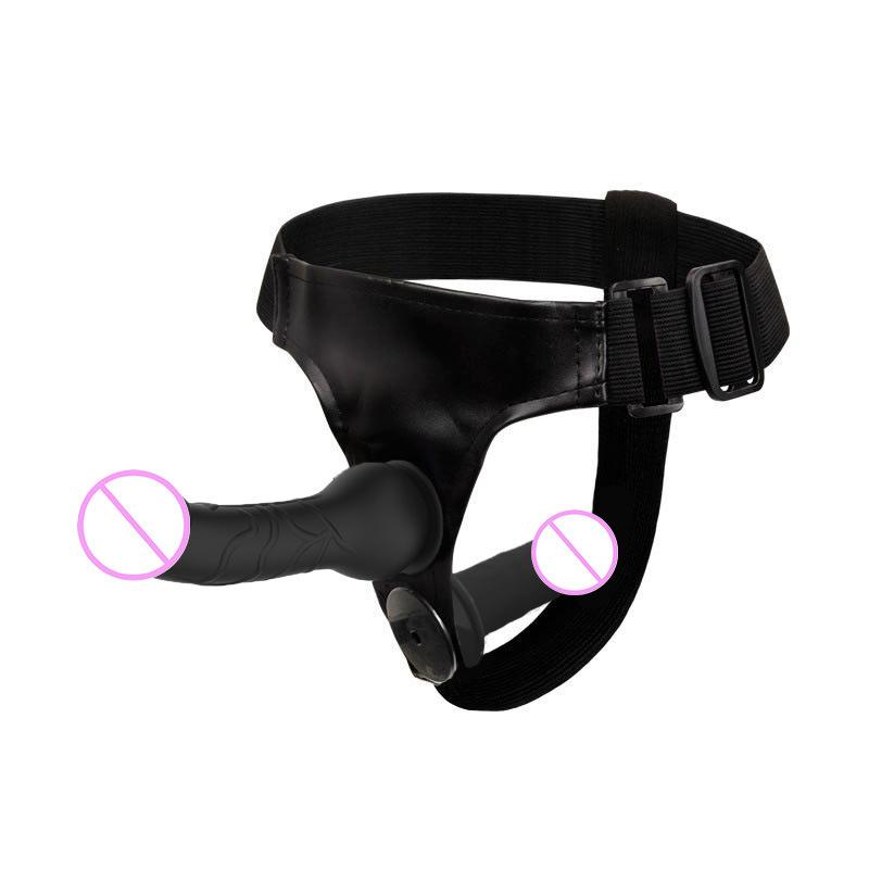 Tragen von doppelköpfigen Dildohosen, koketten Pull-up-Hosen für Lesben, doppelköpfiger künstlicher Penis, Sexprodukte für Erwachsene