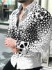 Geometric Pattern Long-sleeve Button-up Men's Shirt, Versatile for All Occasions.