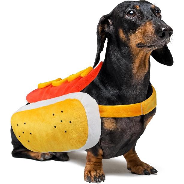 Dog Halloween Costumes Funny Pet Dogs Hot Dog Costume for X-Small Small Medium Dogs Cats Pets (Medium)