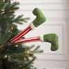 New Christmas Elf Legs Striped Boots Holiday Home Ornaments Larger Elf Leg Tree Topper Holiday Party